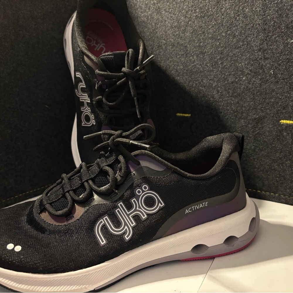 Ryka Women's Black and Pink Sneakers
